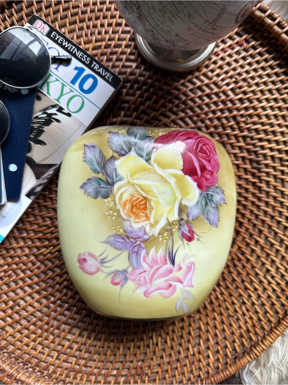 Nippon Vintage Large 6” Rose Made in Japan Floral Porcelain Vase